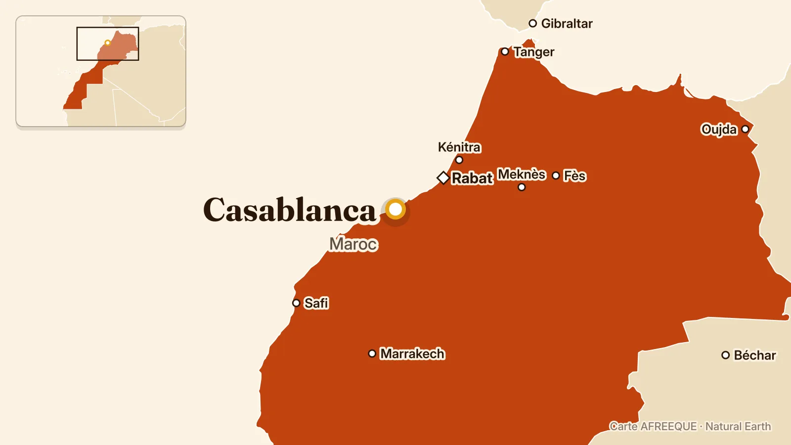 Carte : Casablanca, Maroc