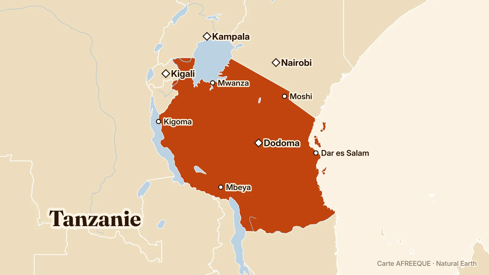 Carte : Tanzanie