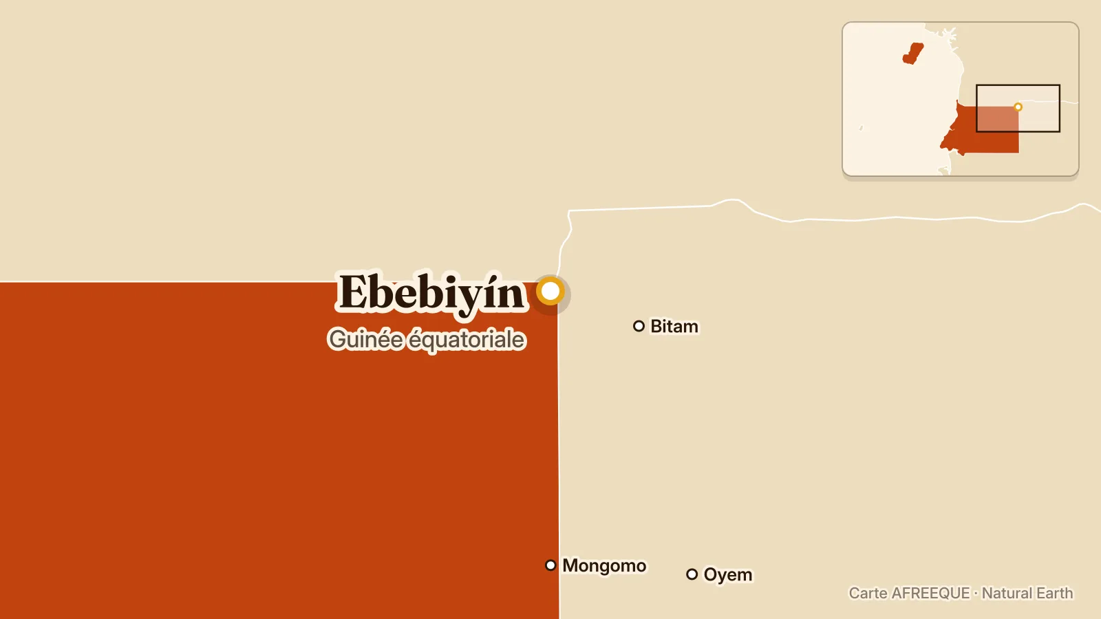 Carte : Ebebiyín, Guinée équatoriale