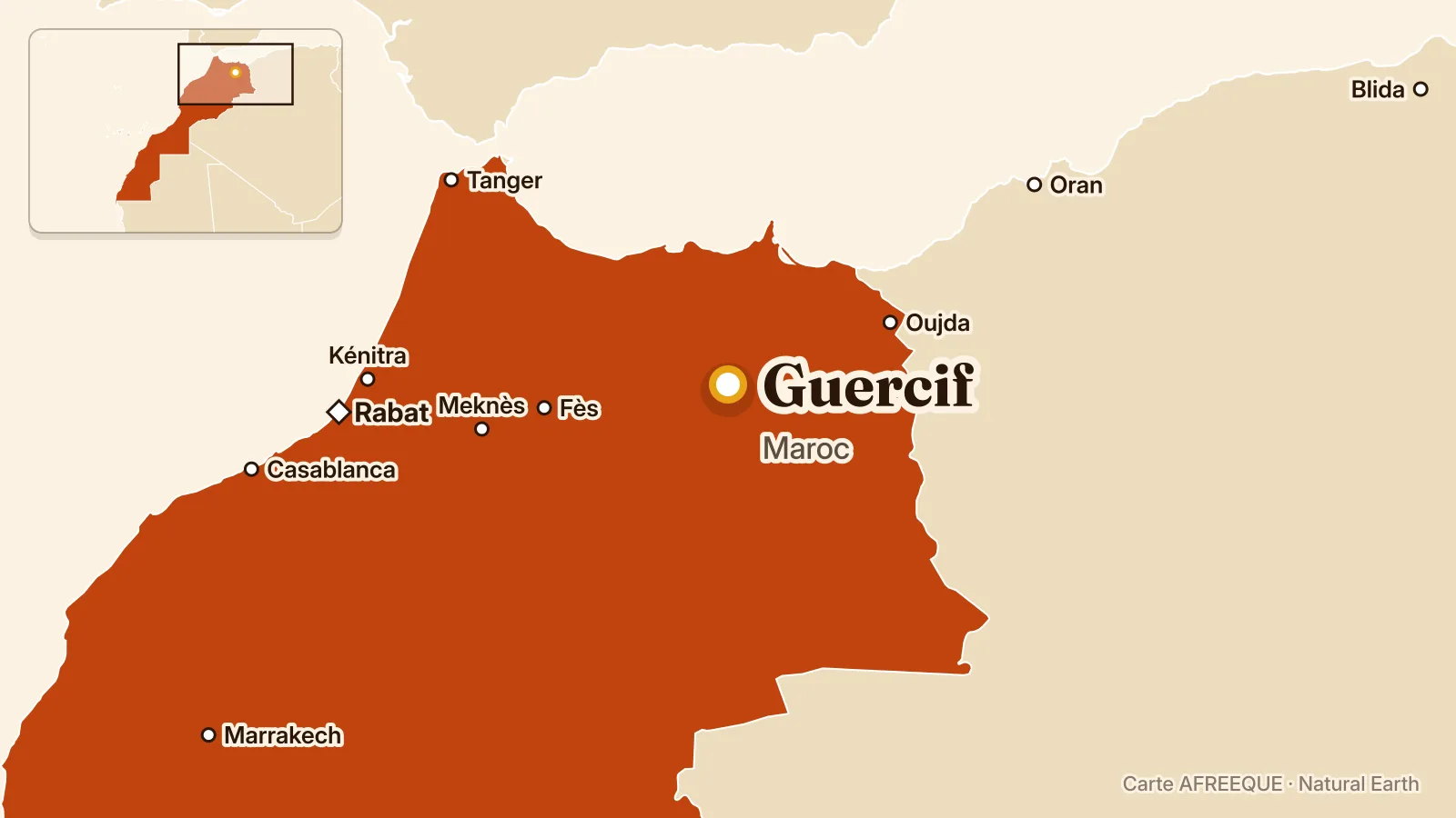 Carte : Guercif, Maroc