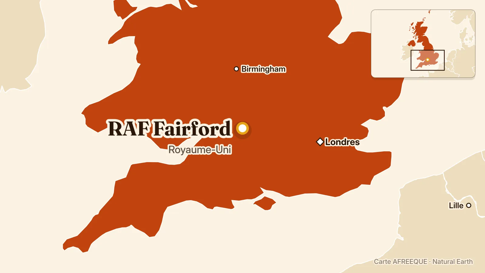 Carte : RAF Fairford, Royaume-Uni