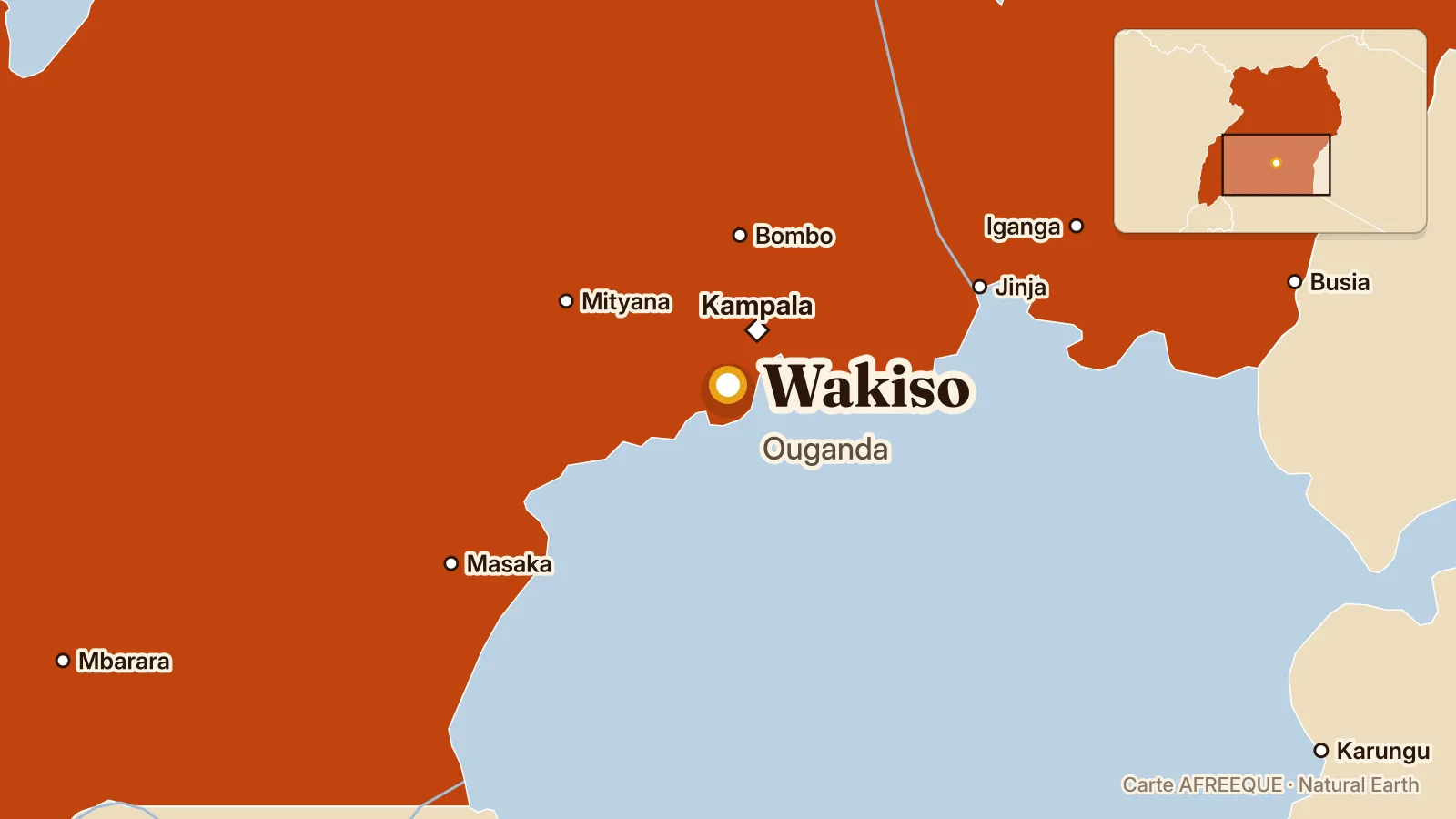 Carte : Wakiso, Ouganda