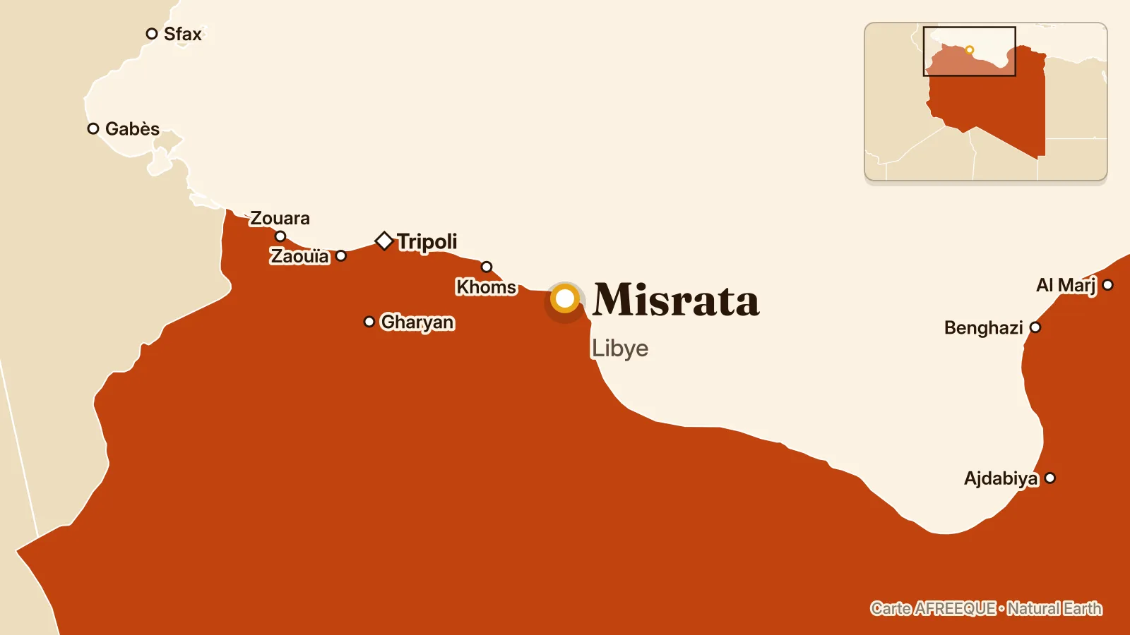 Carte : Misrata, Libye