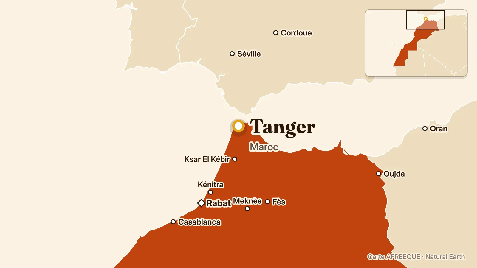 Carte : Tanger, Maroc