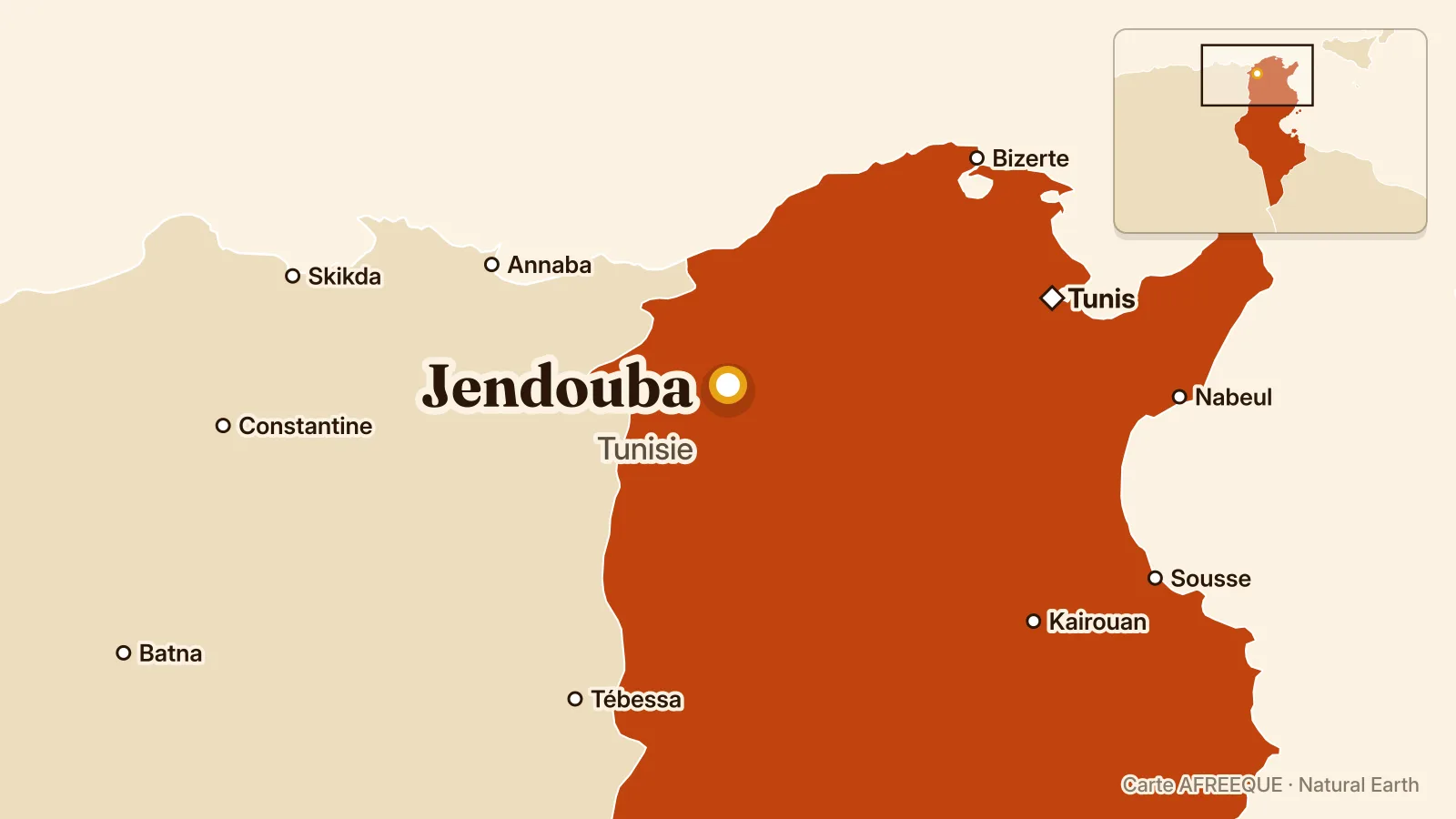 Map: Jendouba, Tunisia