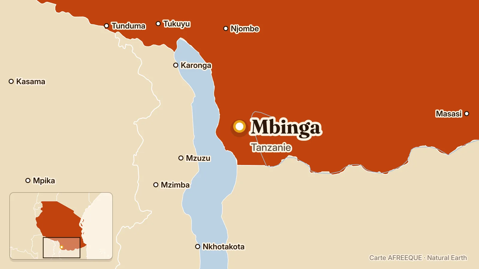 Carte : Mbinga, Tanzanie