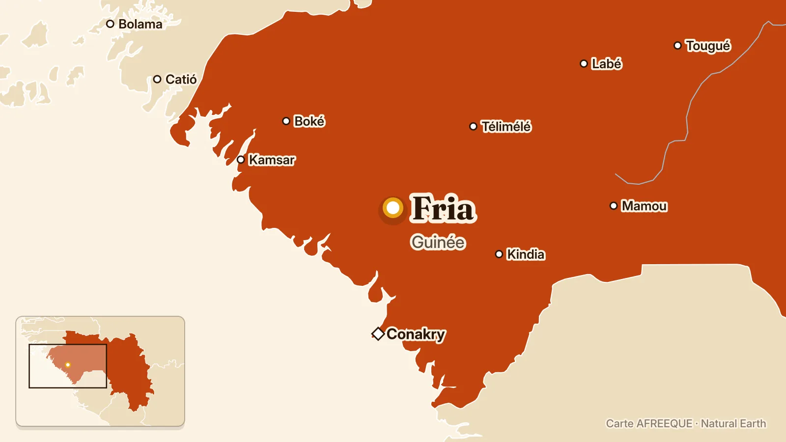 Carte : Fria, Guinée