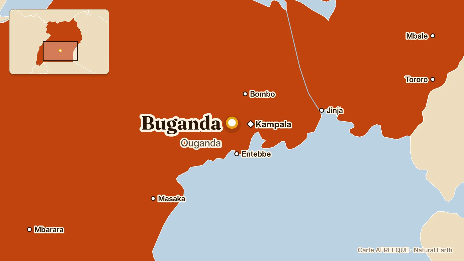 Carte : Buganda, Ouganda