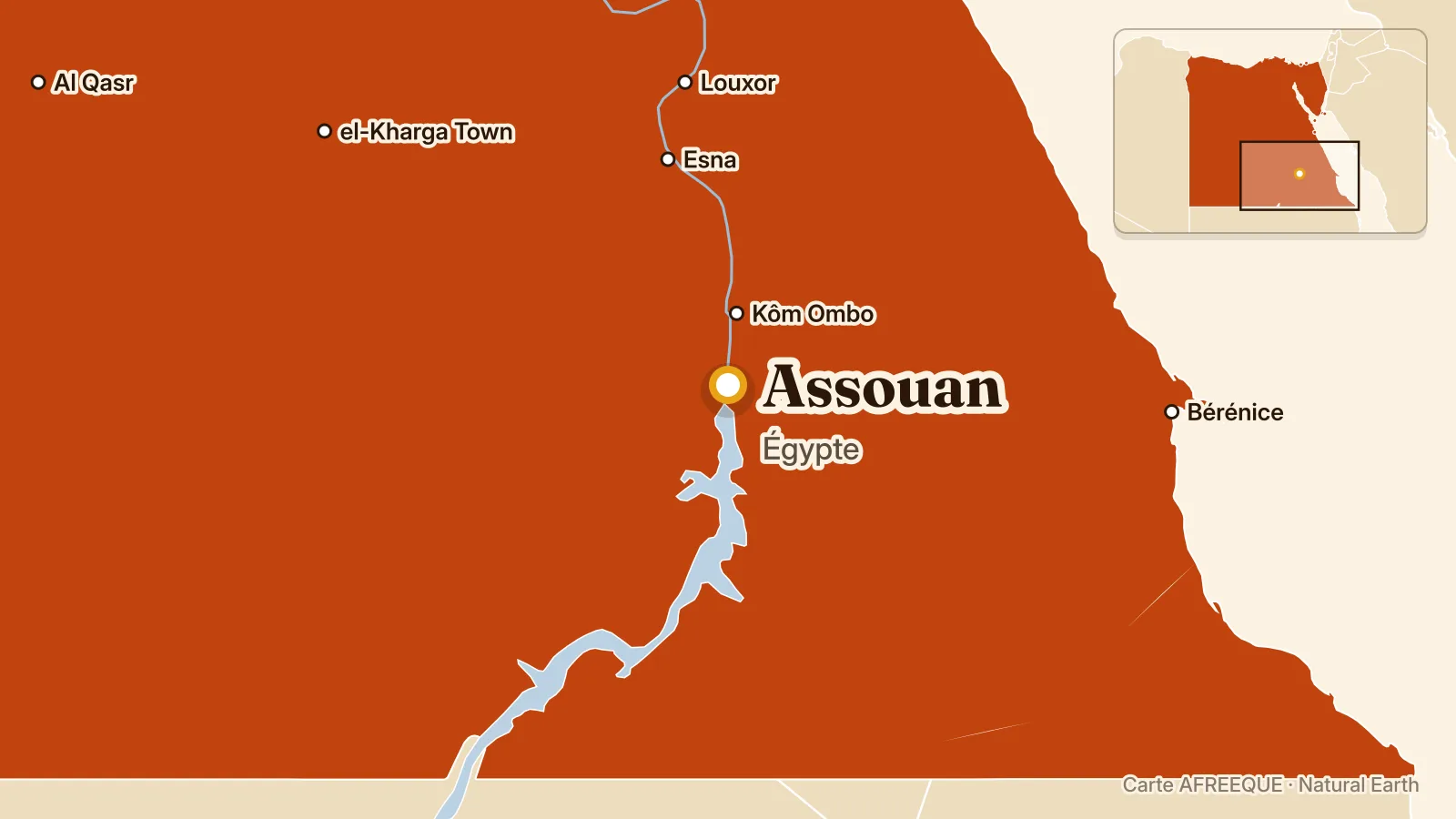 Carte : Assouan, Égypte