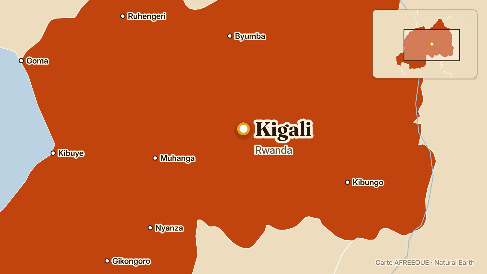 Carte : Kigali, Rwanda