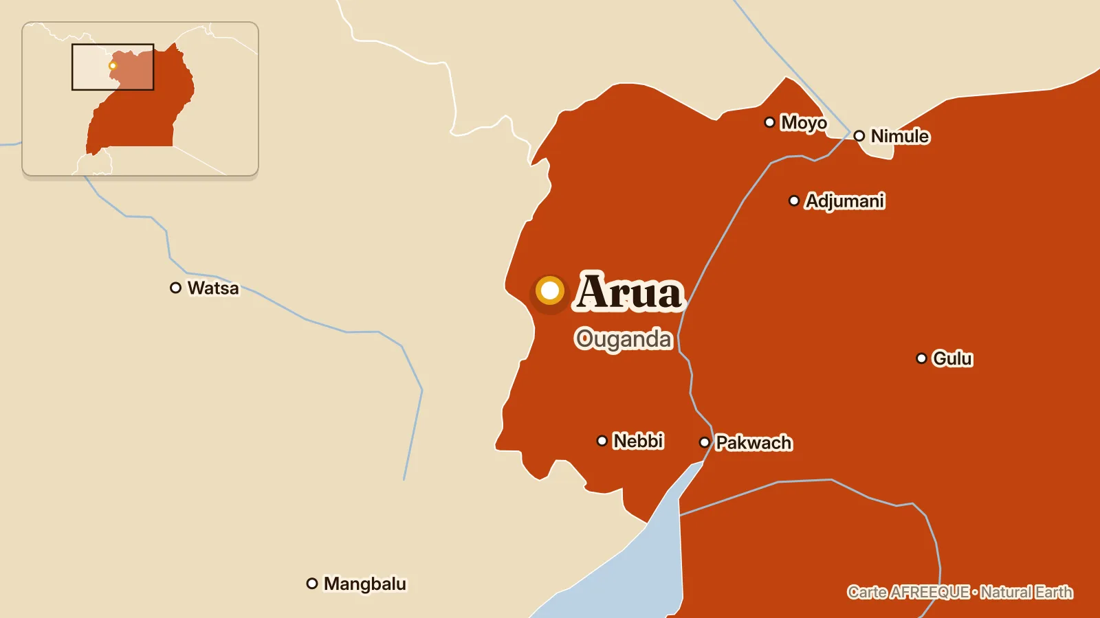 Carte : Arua, Ouganda