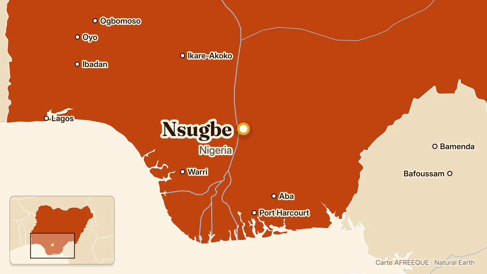 Carte : Nsugbe, Nigeria