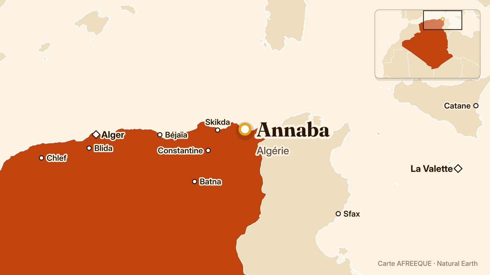 Carte : Annaba, Algérie