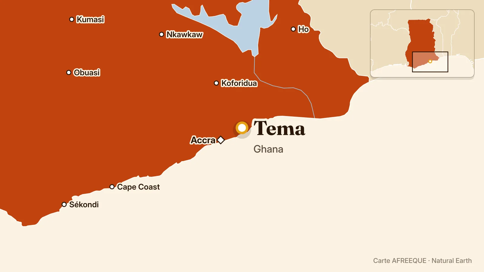 Carte : Tema, Ghana