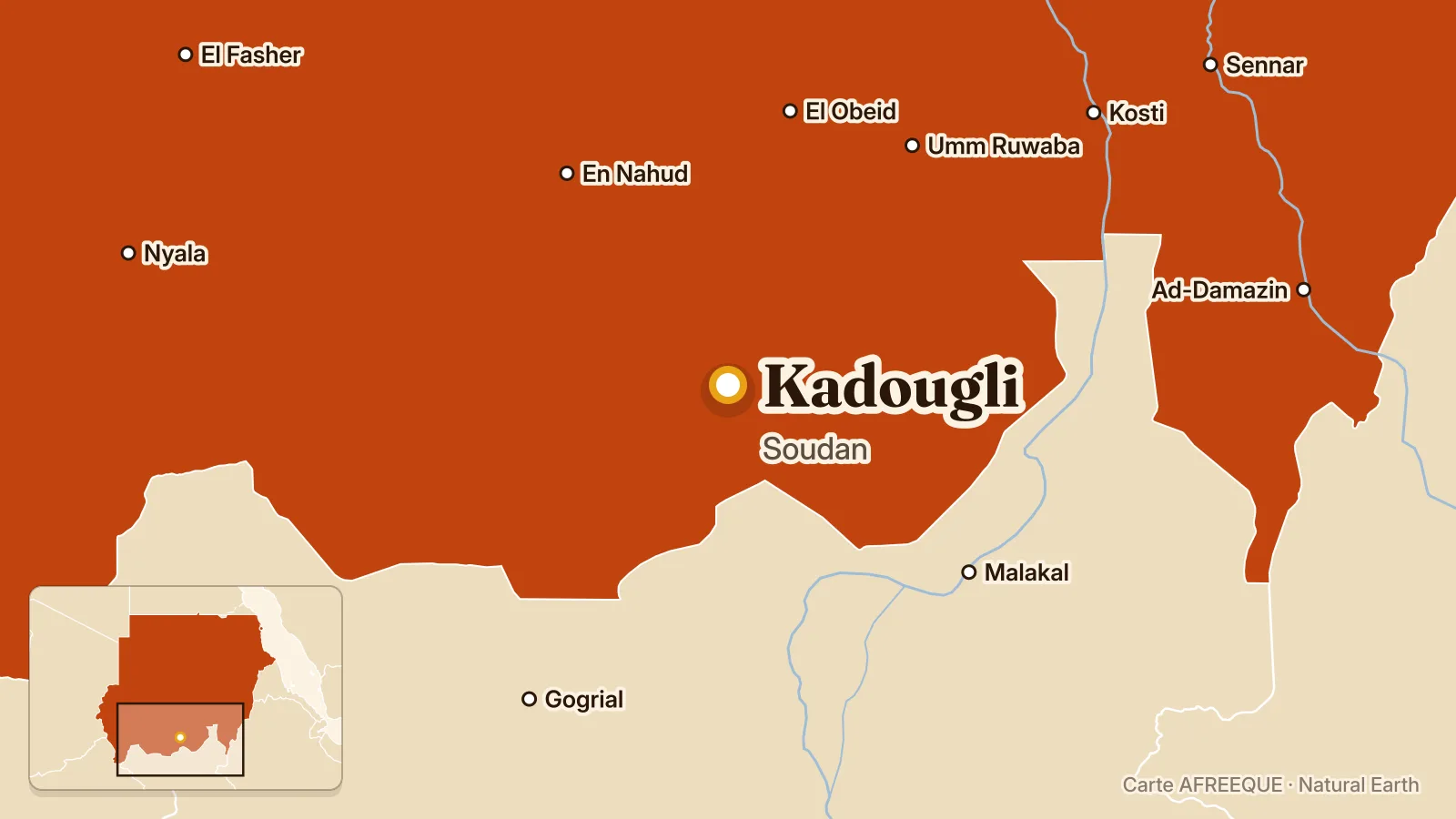 Carte : Kadougli, Soudan