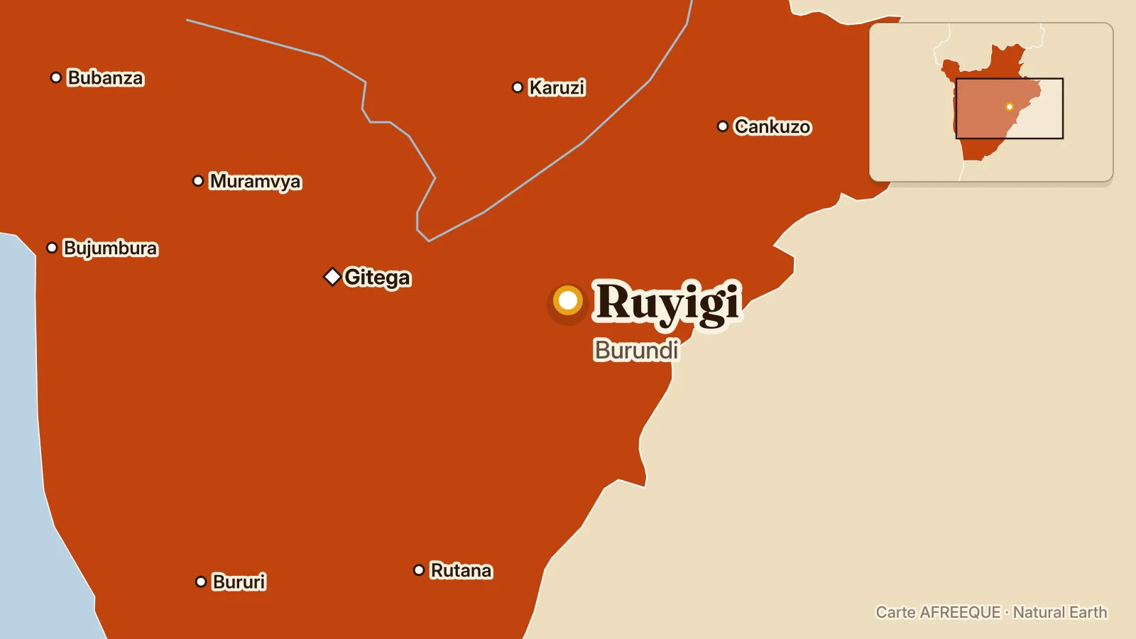 Carte : Ruyigi, Burundi