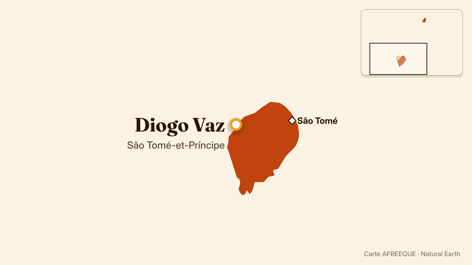 Carte : Diogo Vaz, São Tomé-et-Príncipe