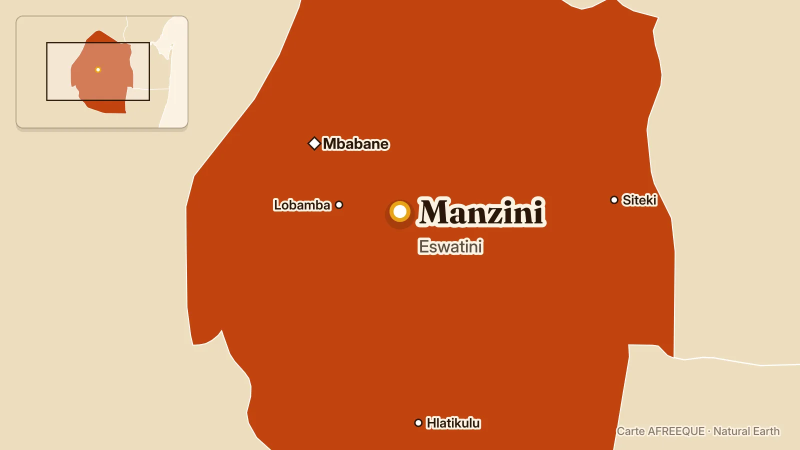 Carte : Manzini, Eswatini