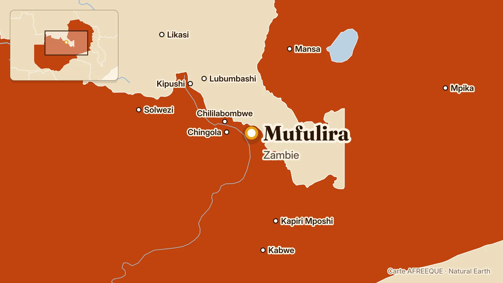 Carte : Mufulira, Zambie