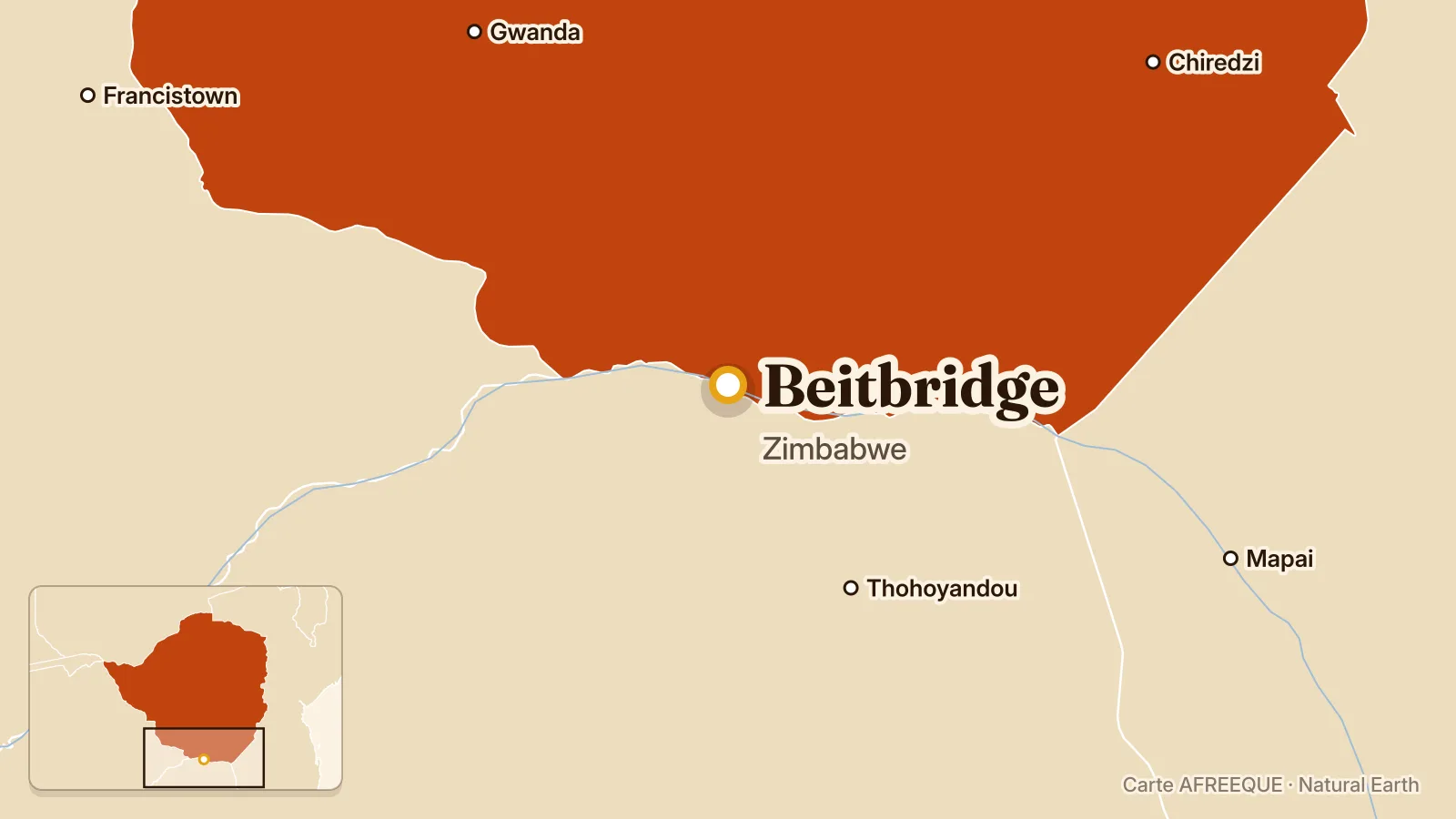 Carte : Beitbridge, Zimbabwe
