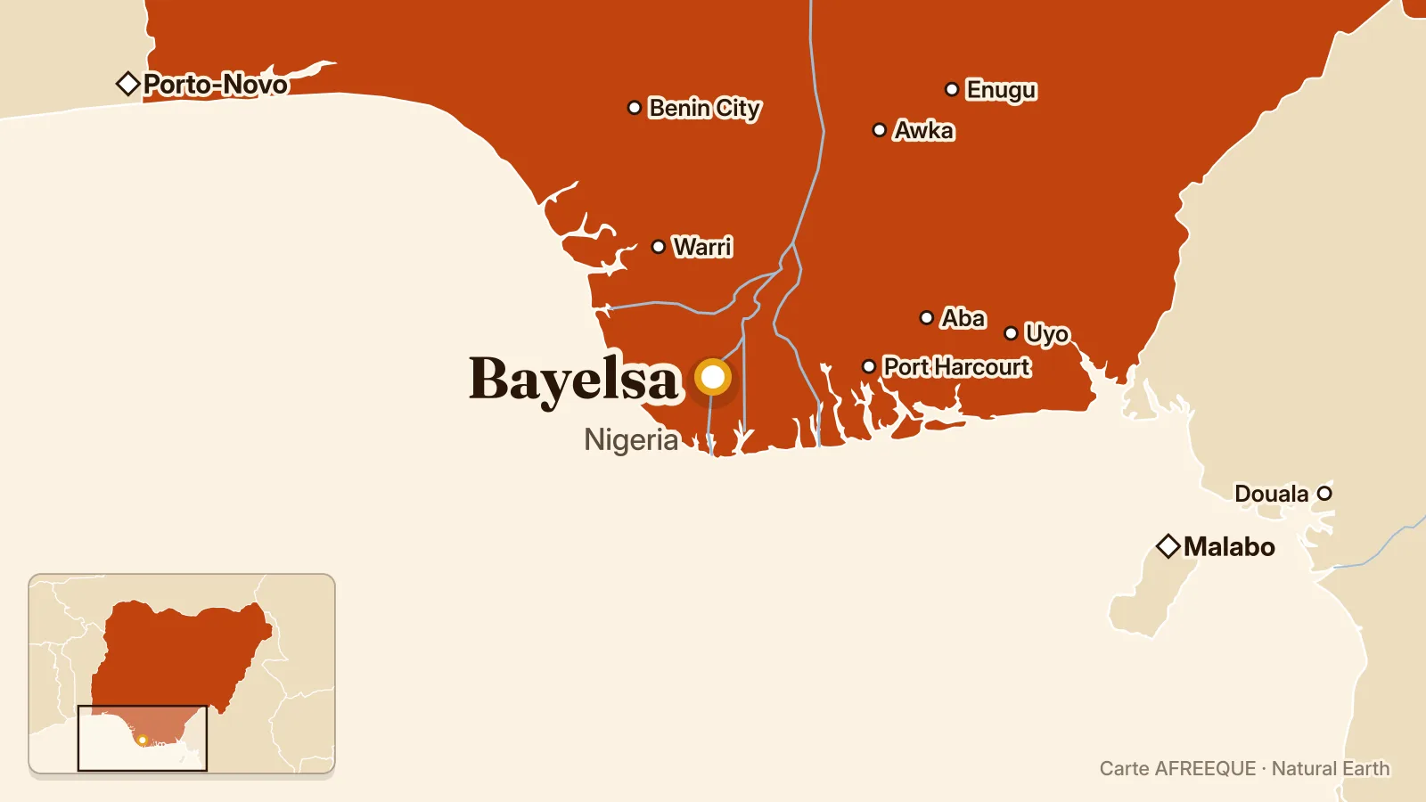 Carte : Bayelsa, Nigeria