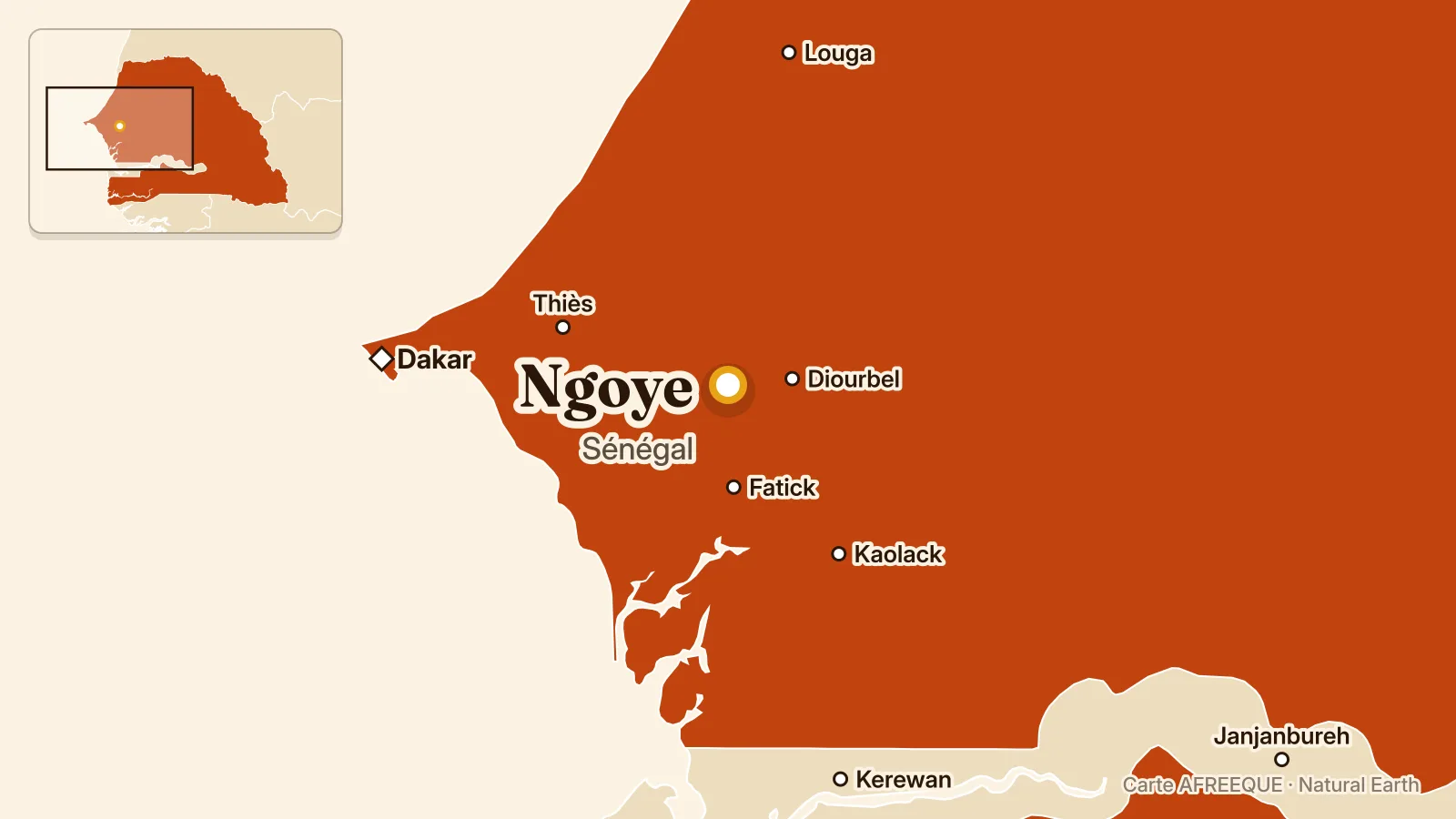 Carte : Ngoye, Sénégal