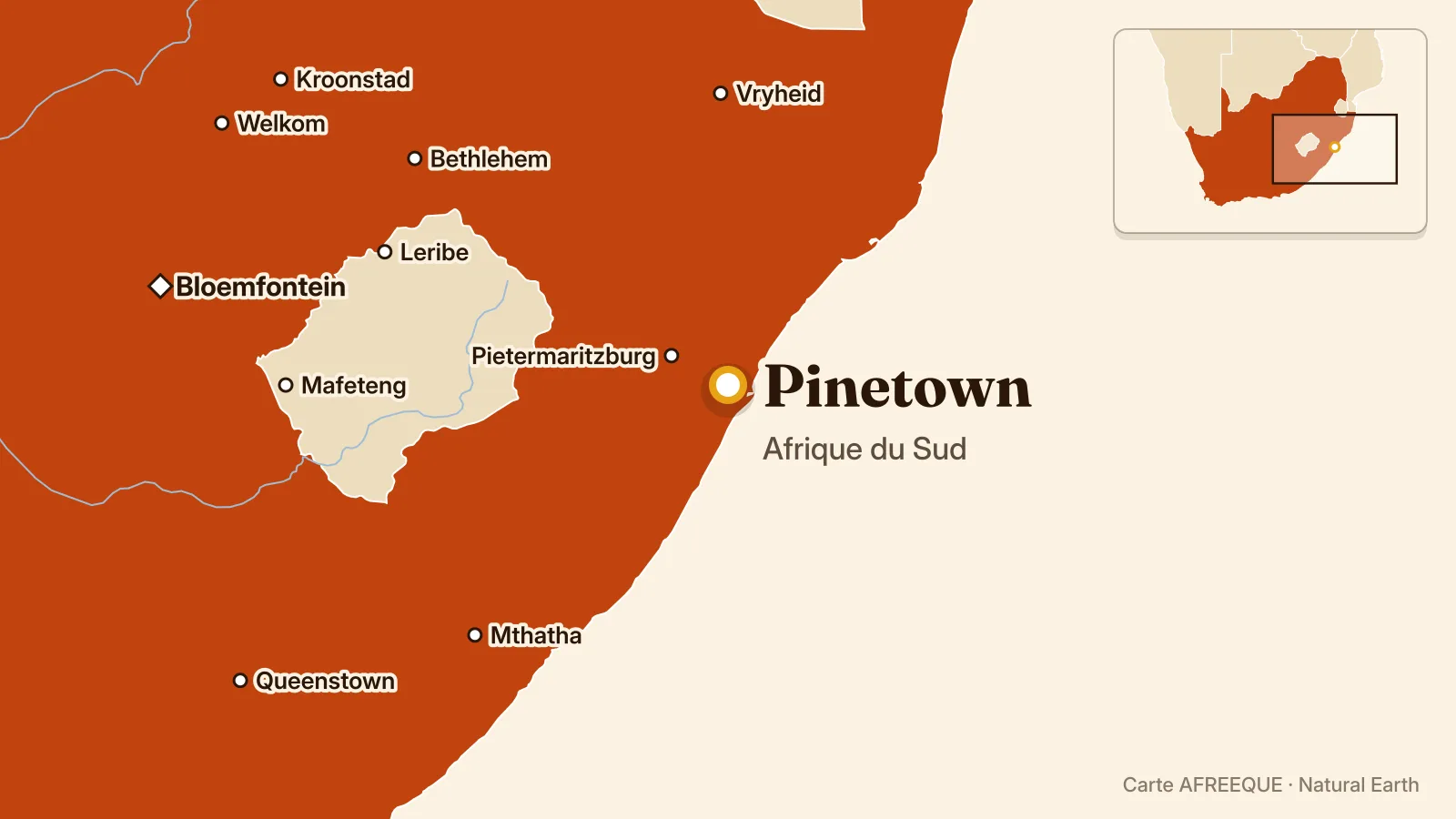 Carte : Pinetown, Afrique du Sud