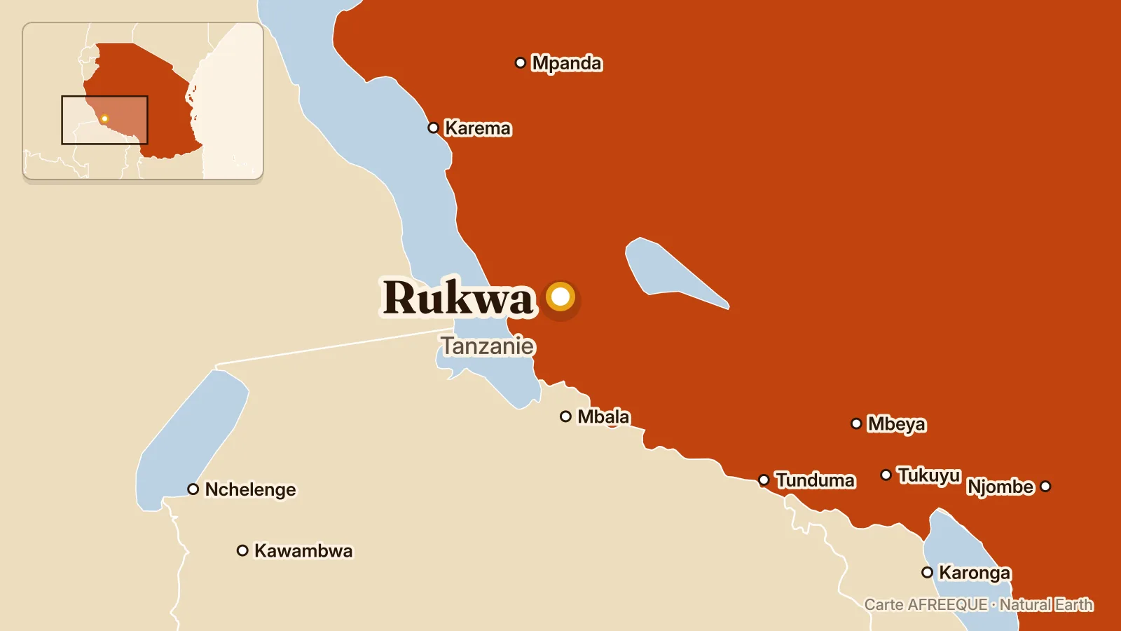 Carte : Rukwa, Tanzanie