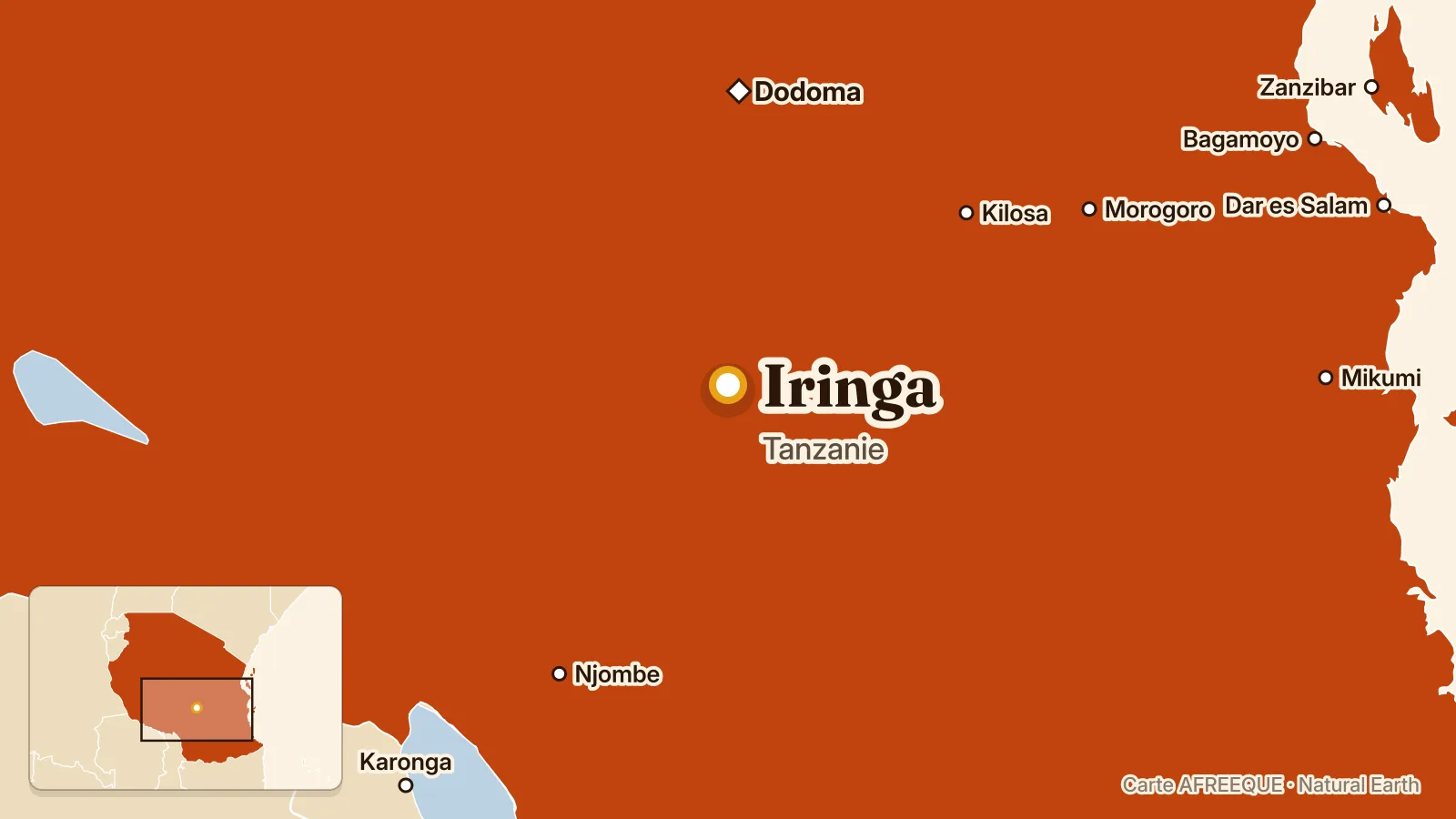 Carte : Iringa, Tanzanie