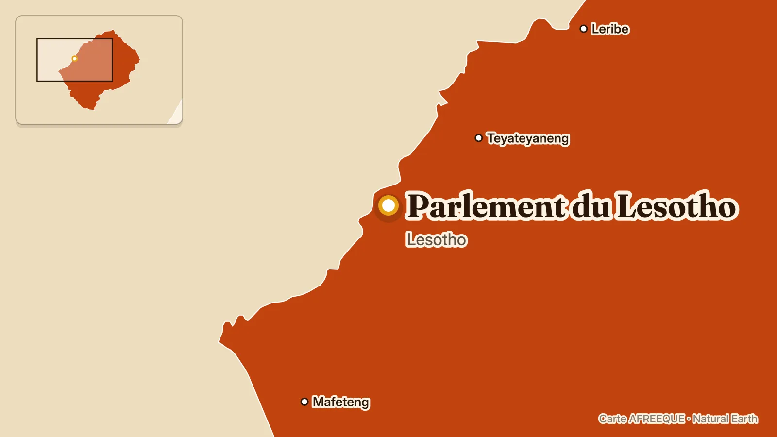Carte : Parlement du Lesotho, Lesotho