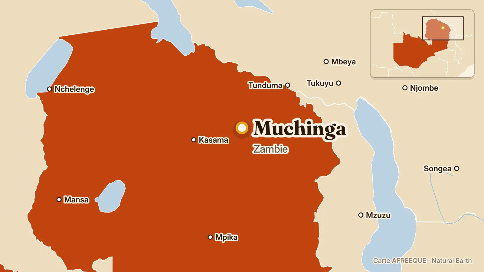 Carte : Muchinga, Zambie