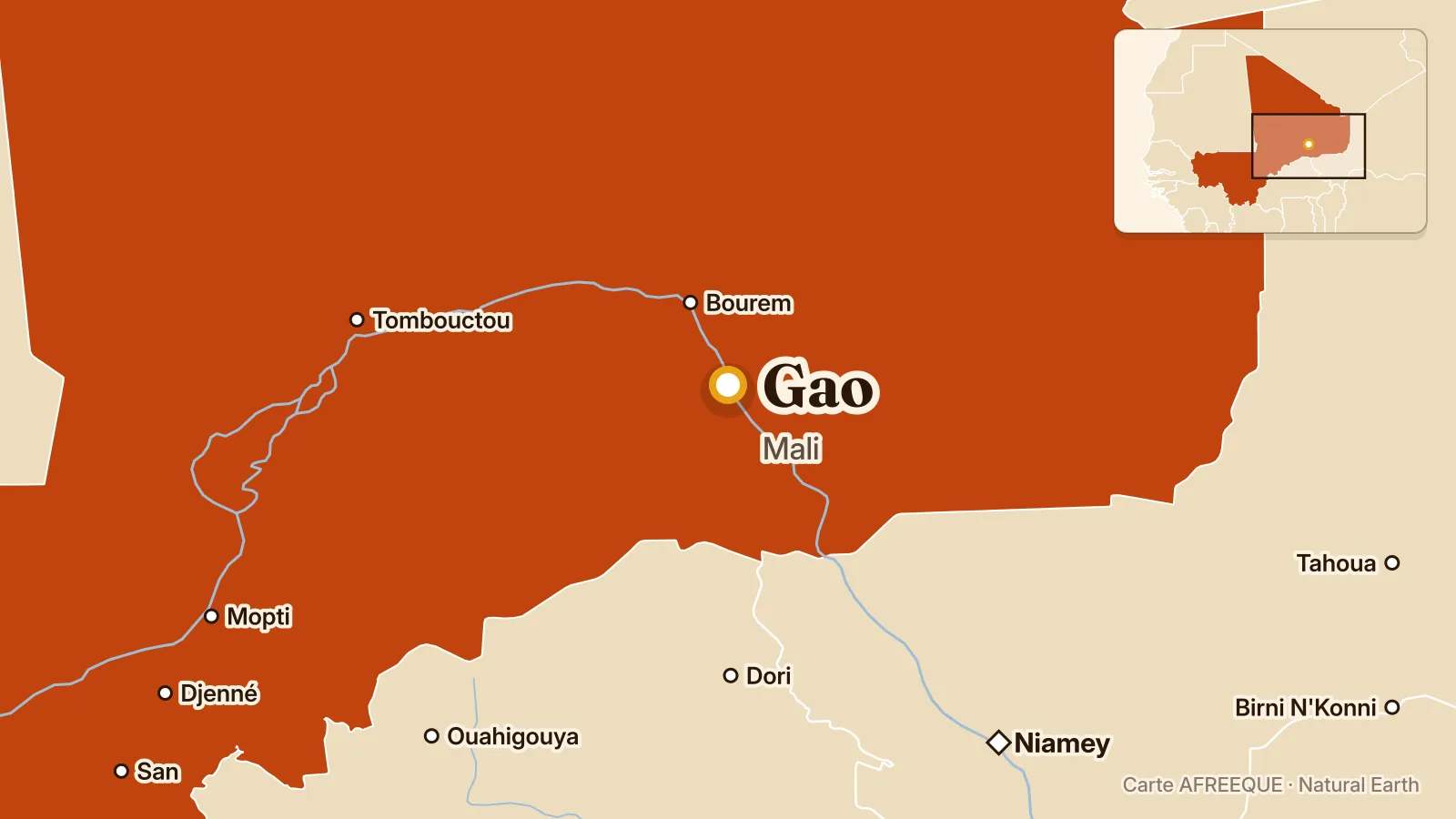 Carte : Gao, Mali