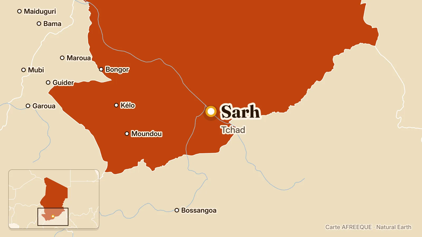 Carte : Sarh, Tchad