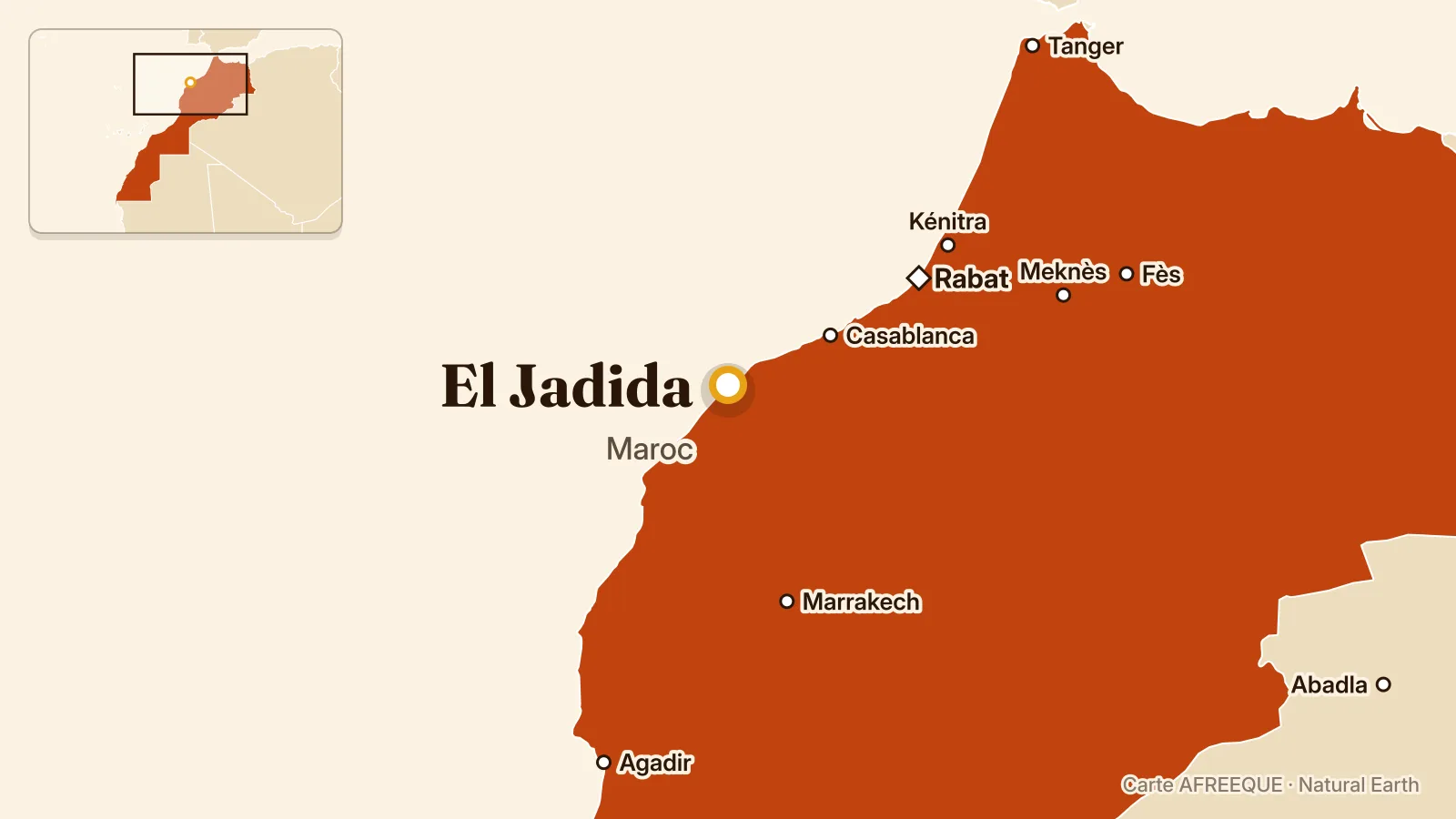Carte : El Jadida, Maroc