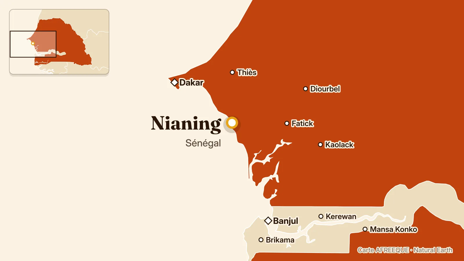 Carte : Nianing, Sénégal