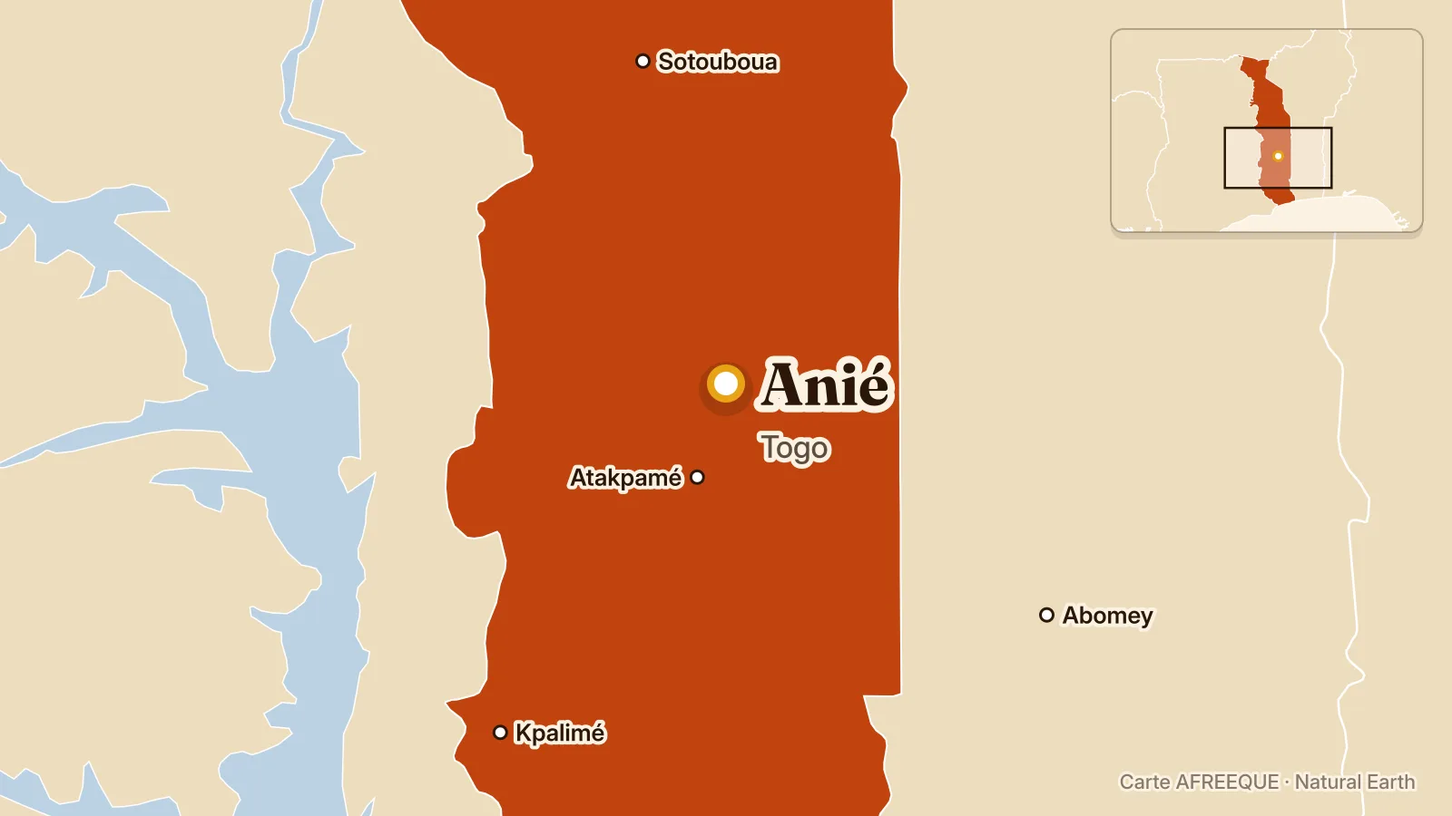 Carte : Anié, Togo