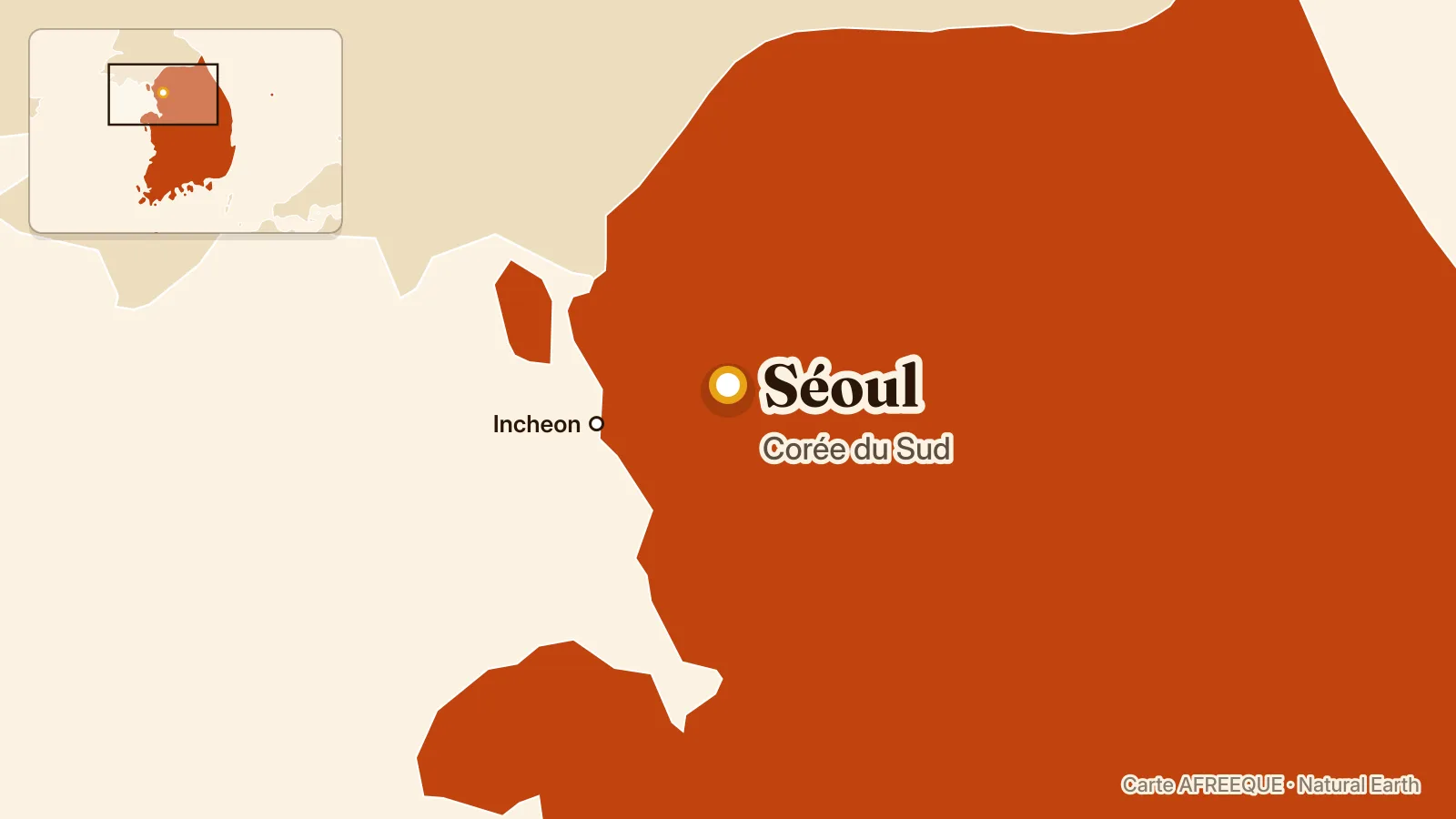 Carte : Séoul, Corée du Sud