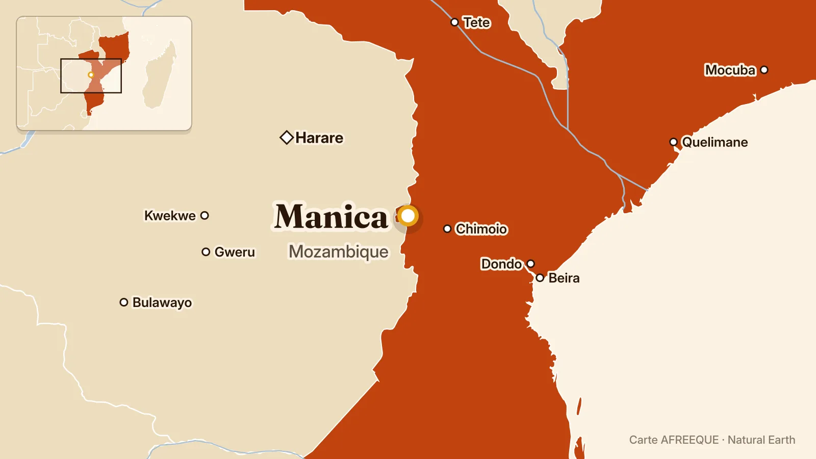 Carte : Manica, Mozambique