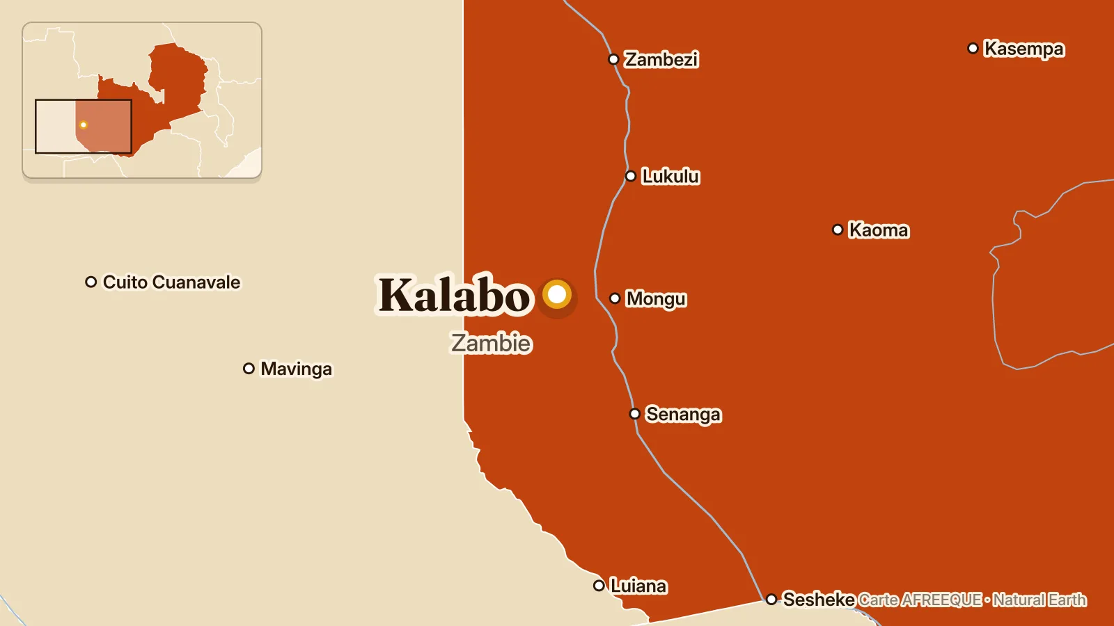Carte : Kalabo, Zambie