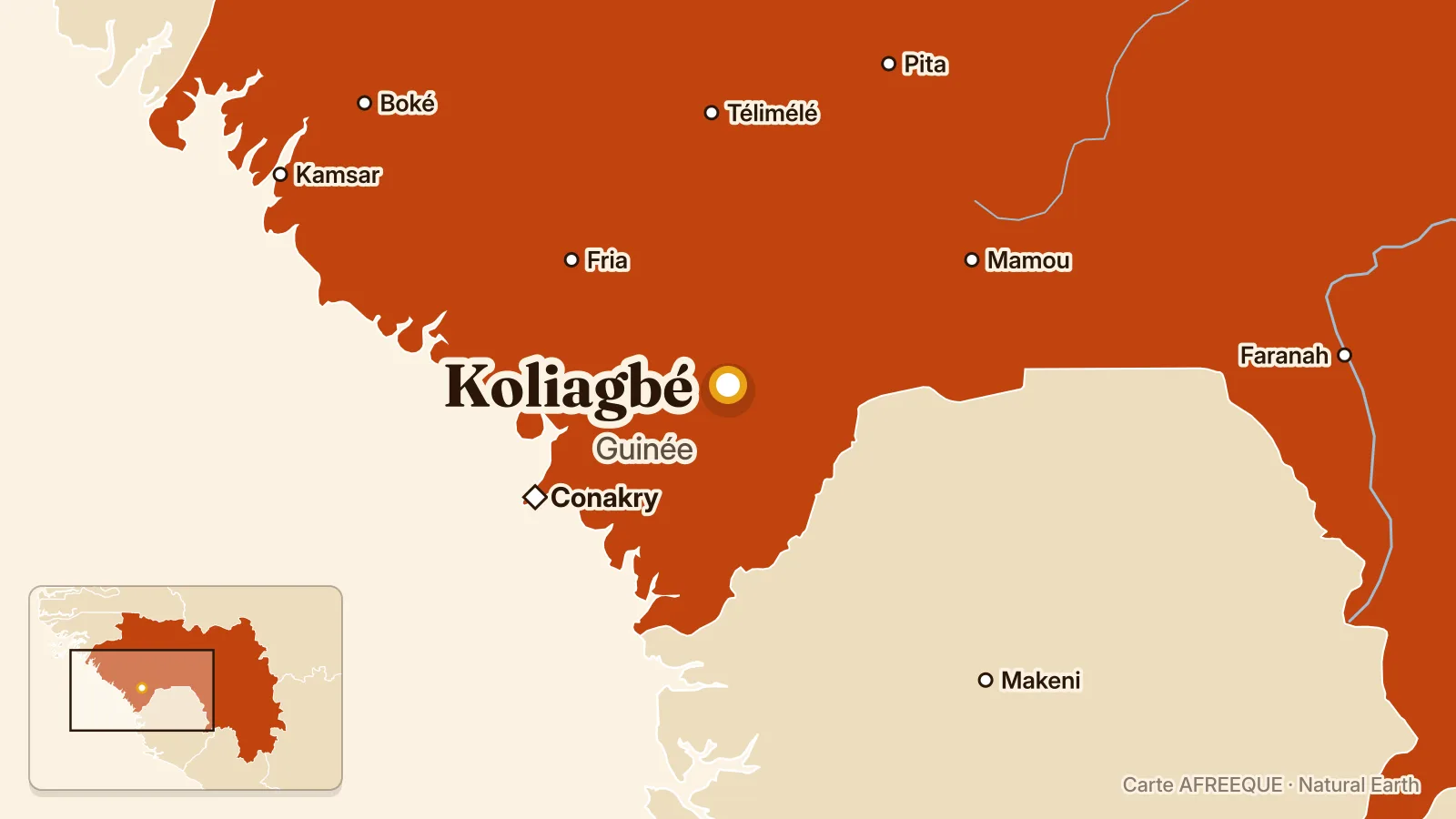 Carte : Koliagbé, Guinée