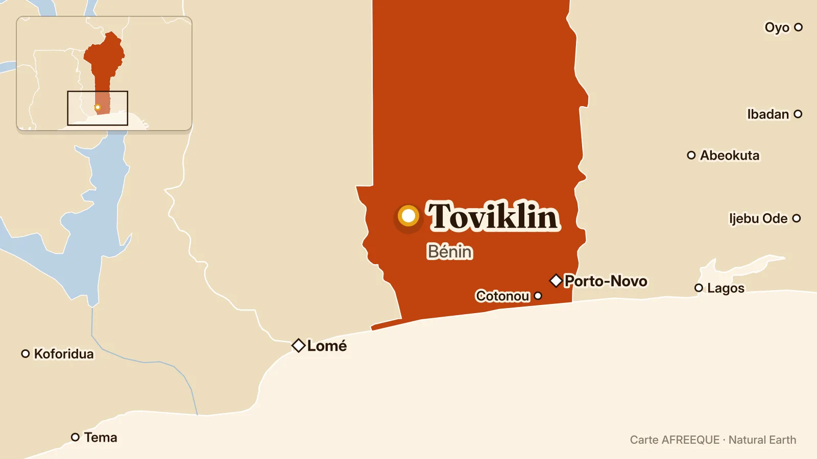 Carte : Toviklin, Bénin