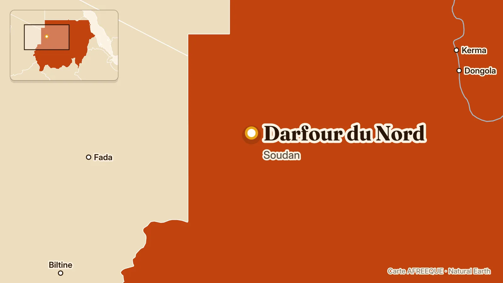Carte : Darfour du Nord, Soudan