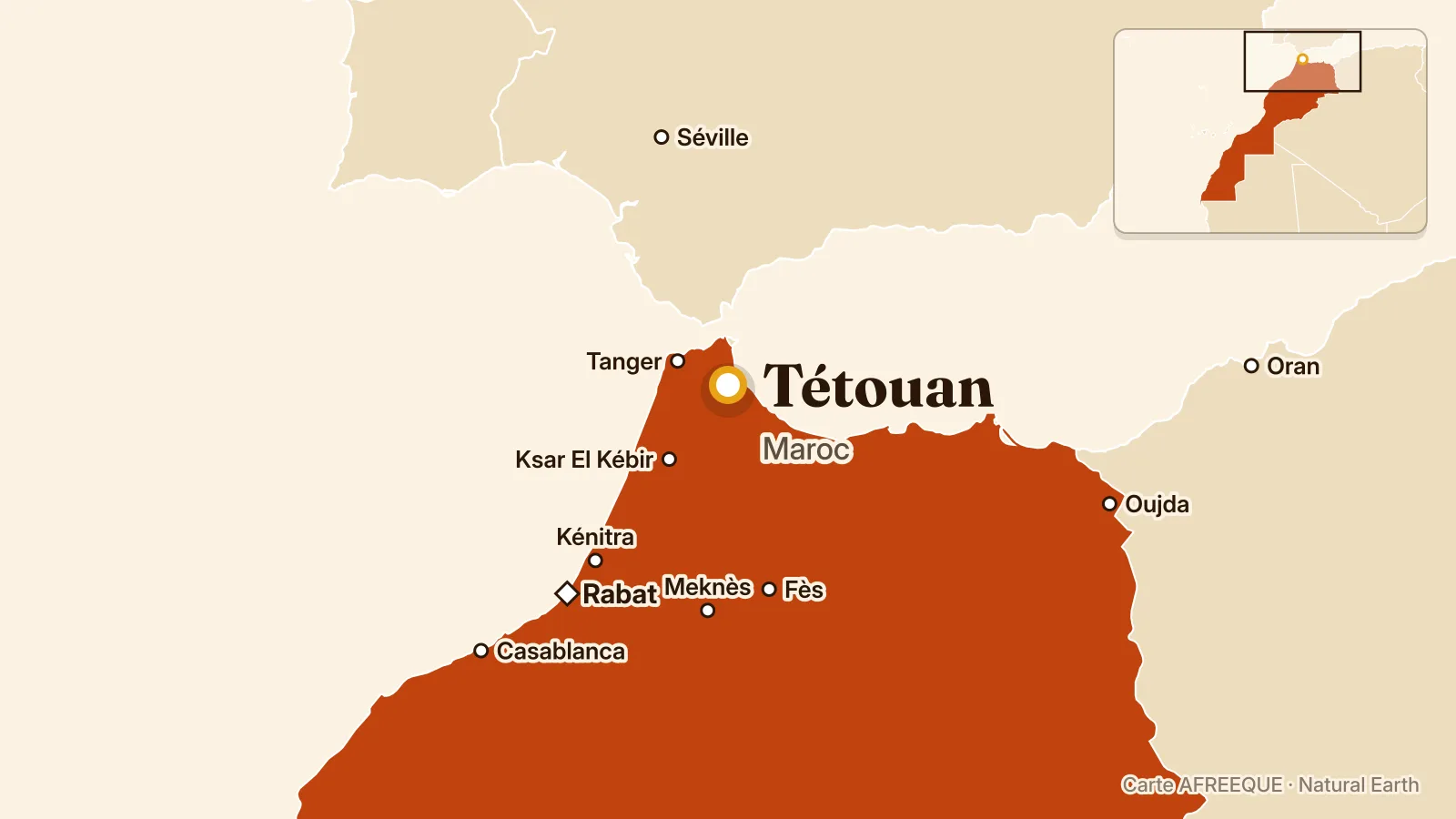Carte : Tétouan, Maroc