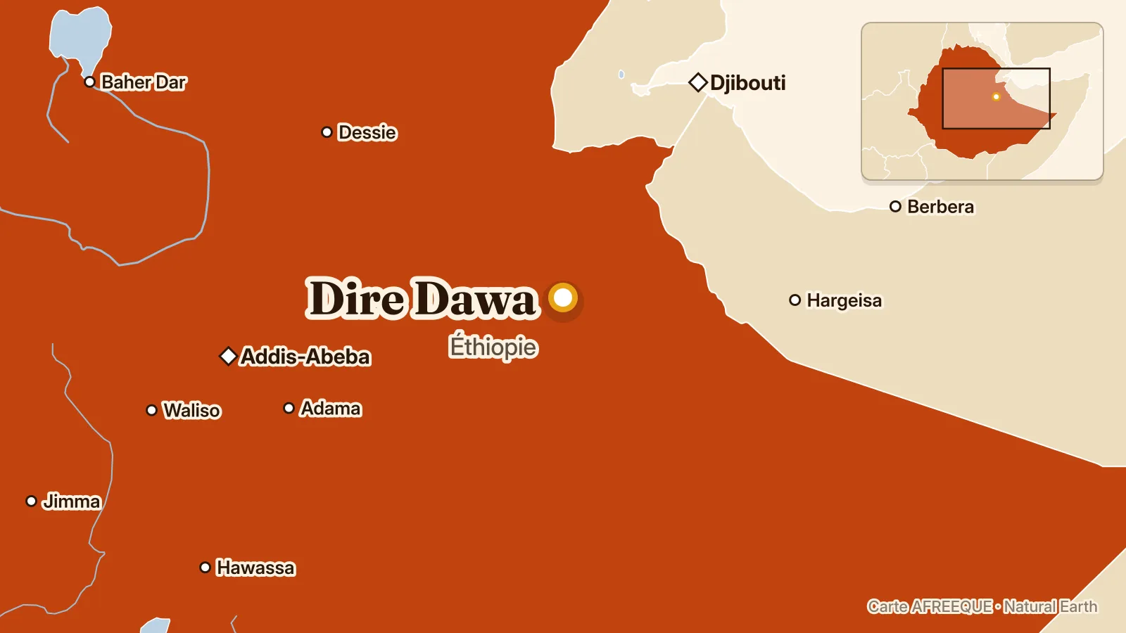Carte : Dire Dawa, Éthiopie