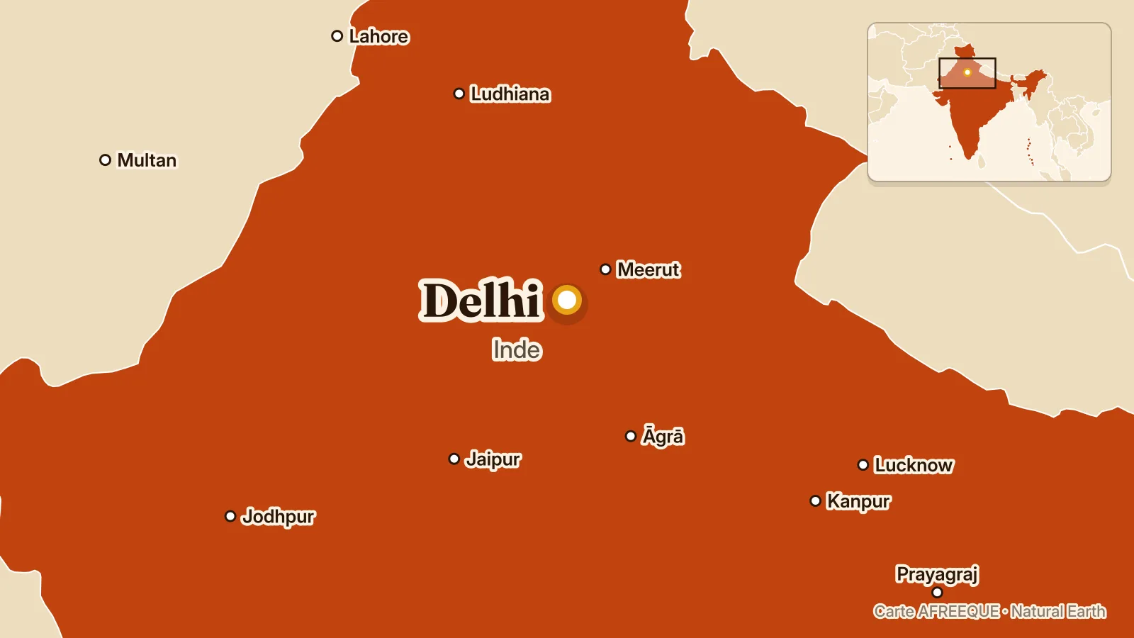 Carte : Delhi, Inde