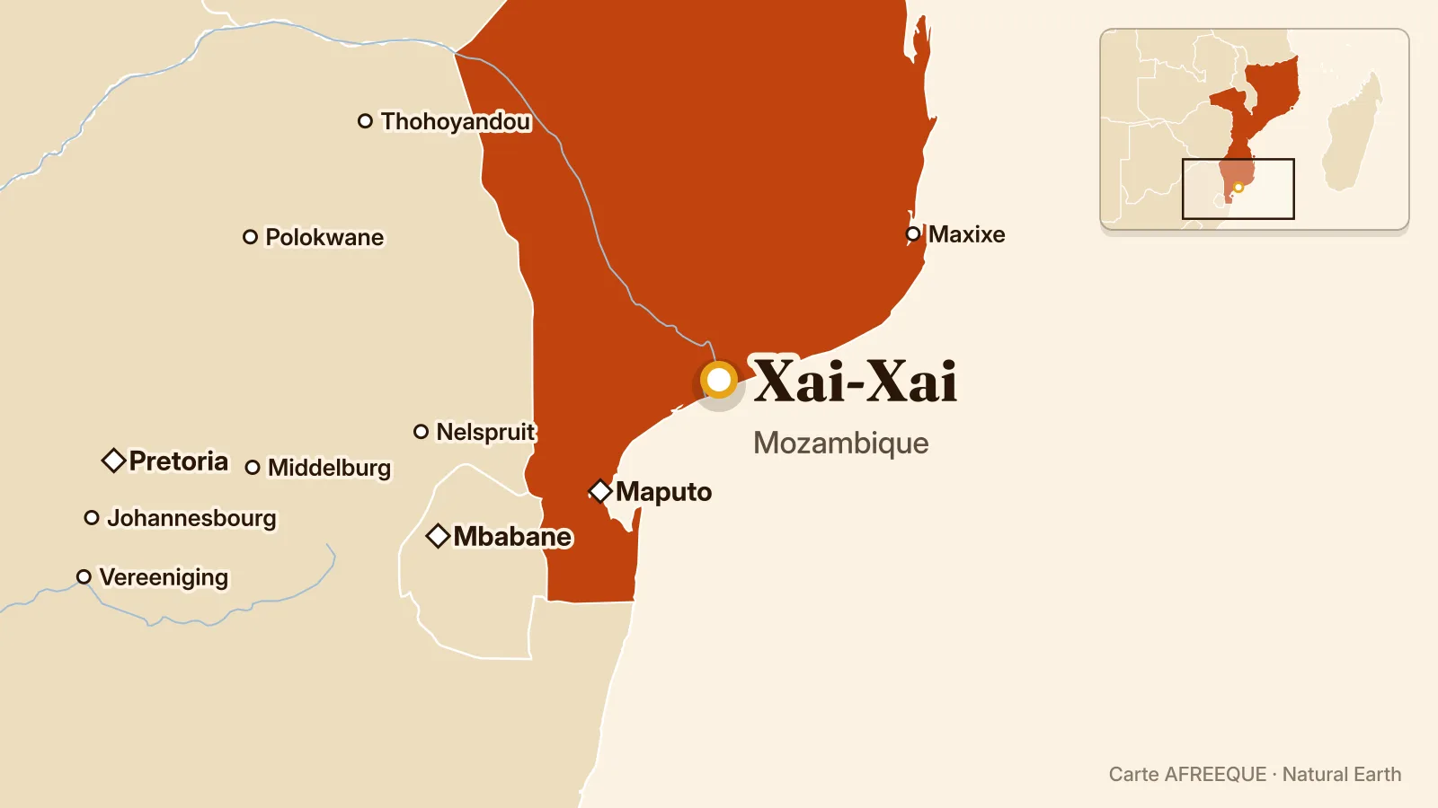 Carte : Xai-Xai, Mozambique