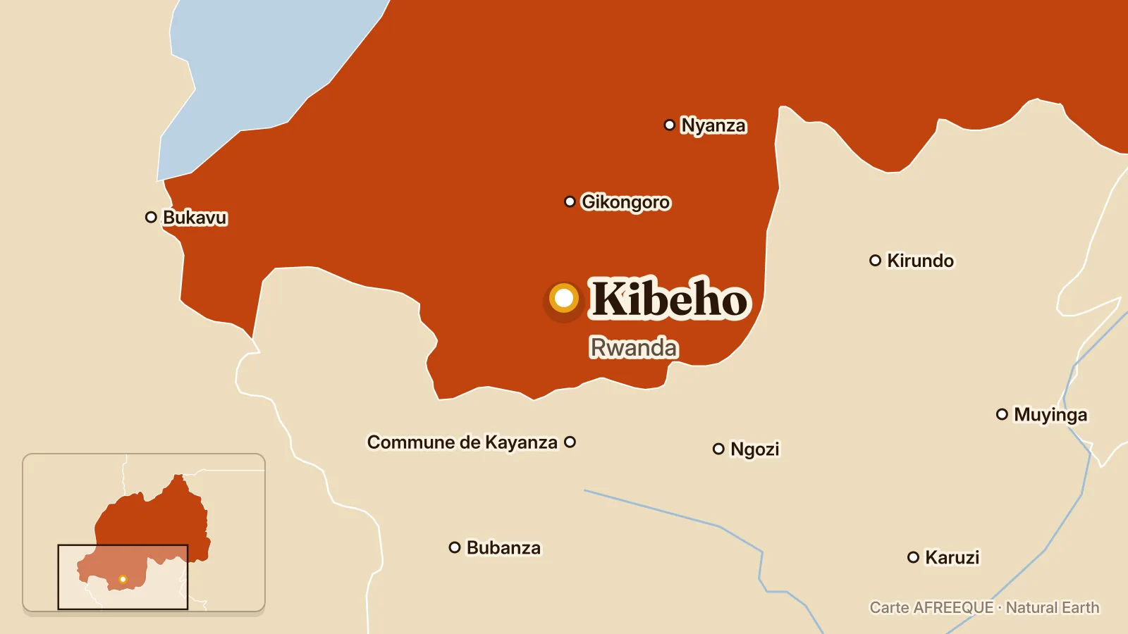 Carte : Kibeho, Rwanda