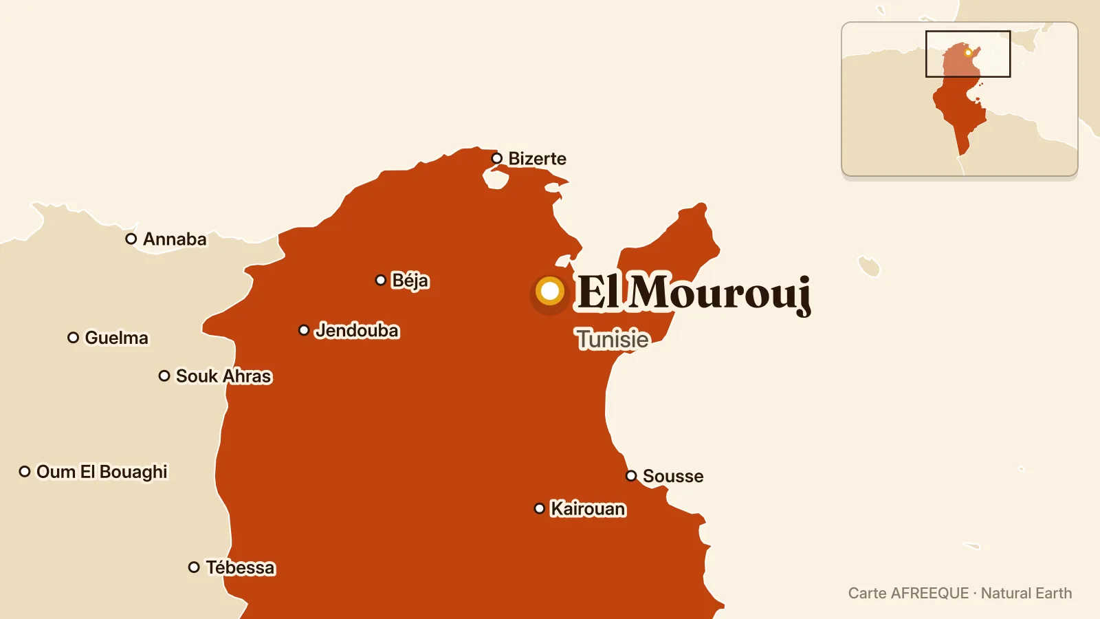 Carte : El Mourouj, Tunisie