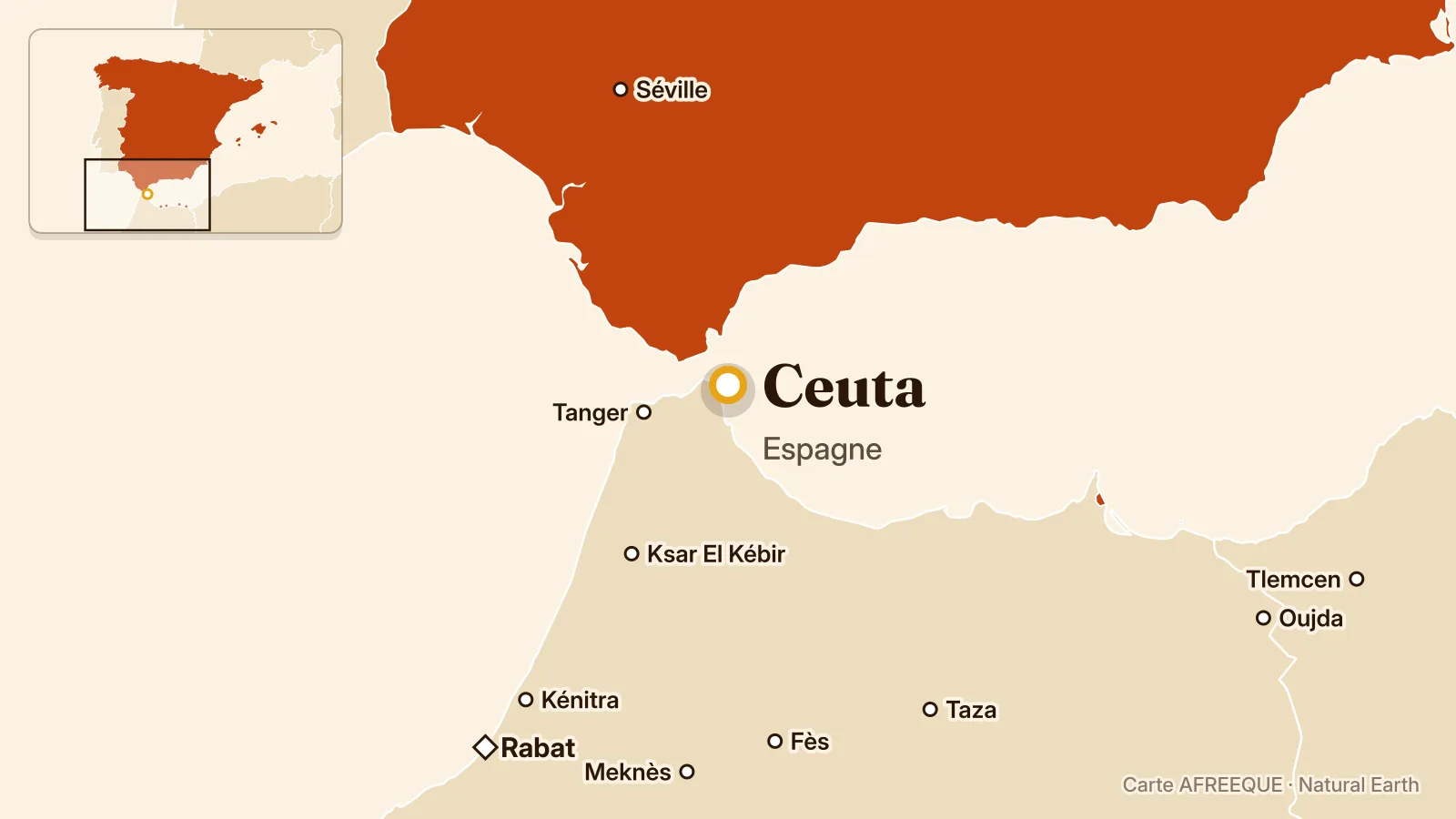 Carte : Ceuta, Espagne