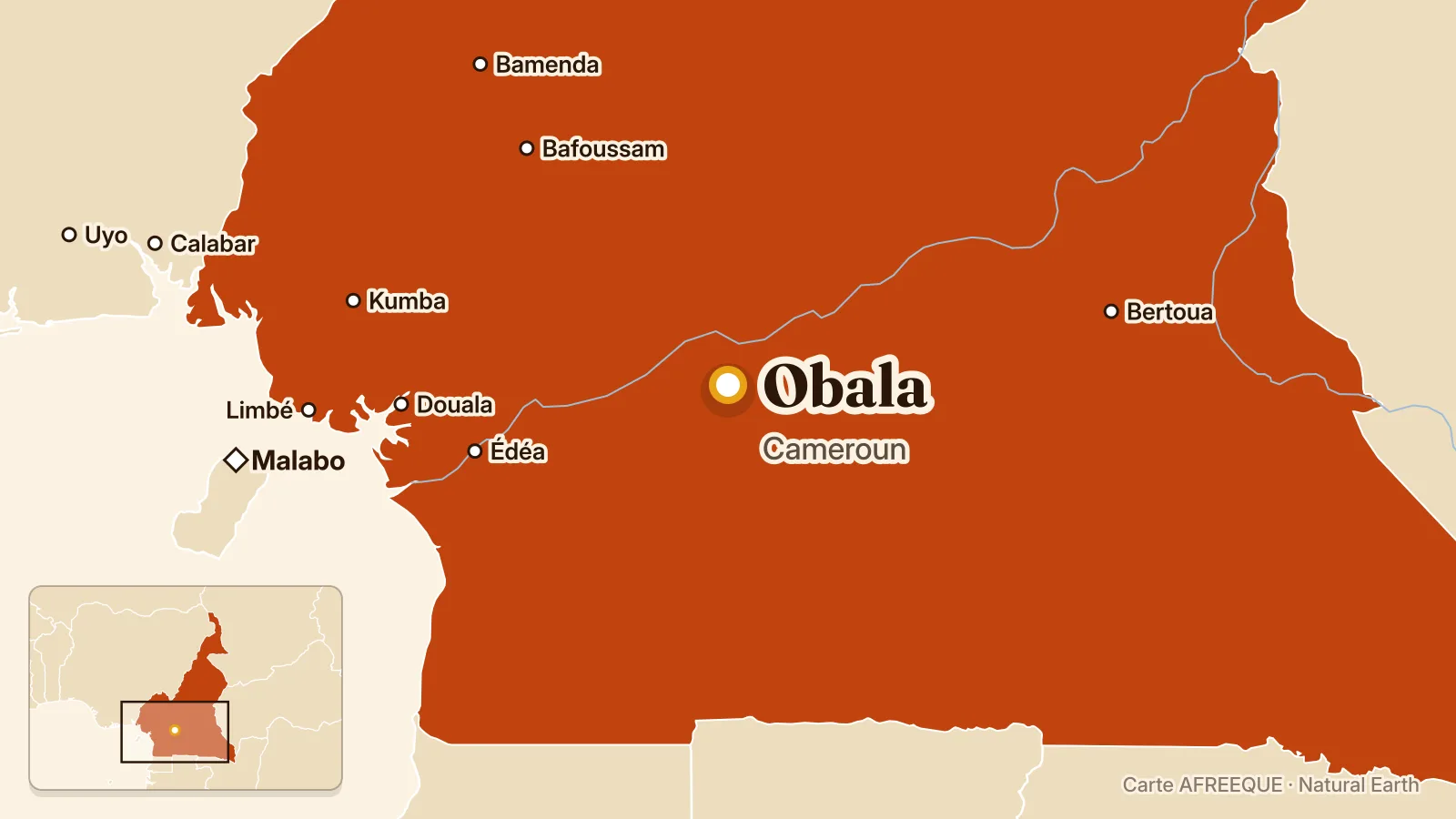 Carte : Obala, Cameroun